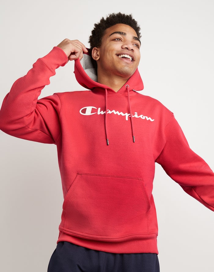 Champion Powerblend Fleece Script Logo - Miesten Punainen Huppari - Suomi 8209374-IF